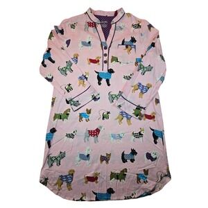 Nick & Nora XXL Cotton Dog Print Nightgown Sleepwear Fun Cute Puppies w/Sweaters